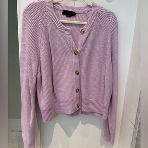 Hatch Lilac Button-Front Knit Cardigan